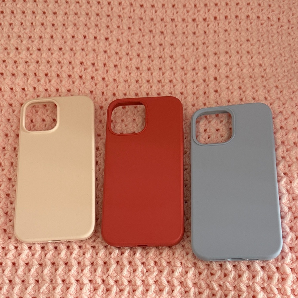Three pack of silicone cases for IPhone 13 Pro Max